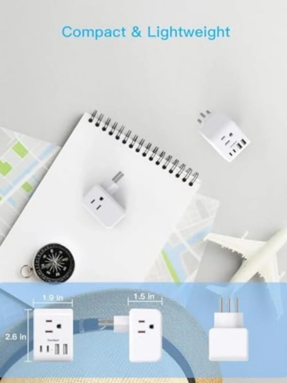 2 Pack Travel Plug Adapter for Switzerland - Type J Power Converter for